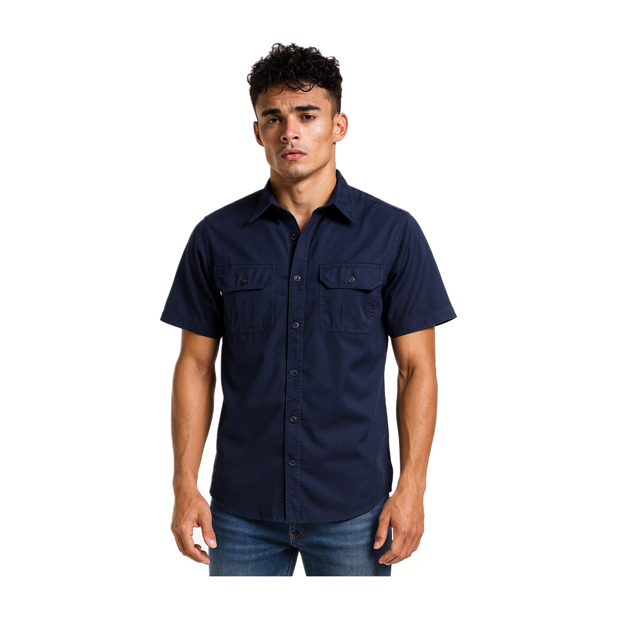 CAMISA SAFARI EM TECIDO SARJA